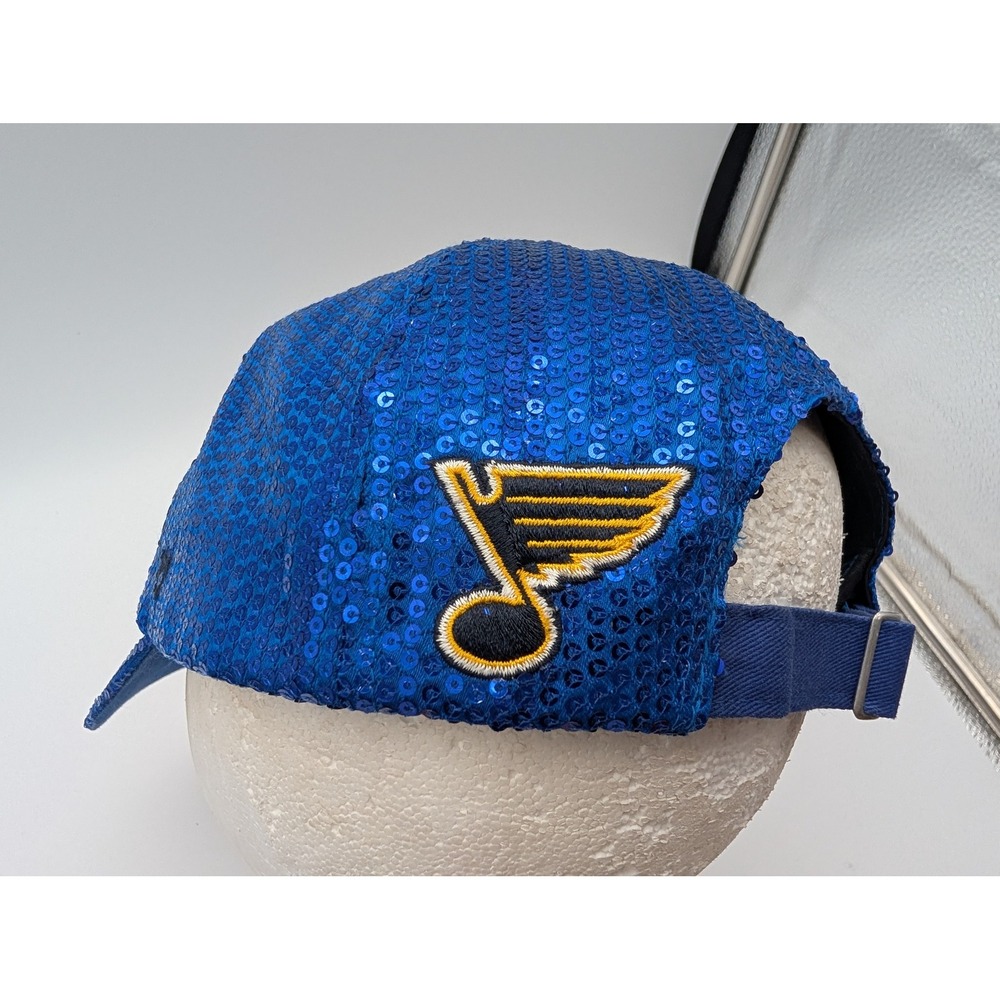 47 Brand St Louis Blues NHL Sequin Hat Blue Adjustable Womens Baseball Cap - Picture 3 of 8
